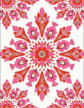 Dynamic Red Pink Floral Medallion Design Rug