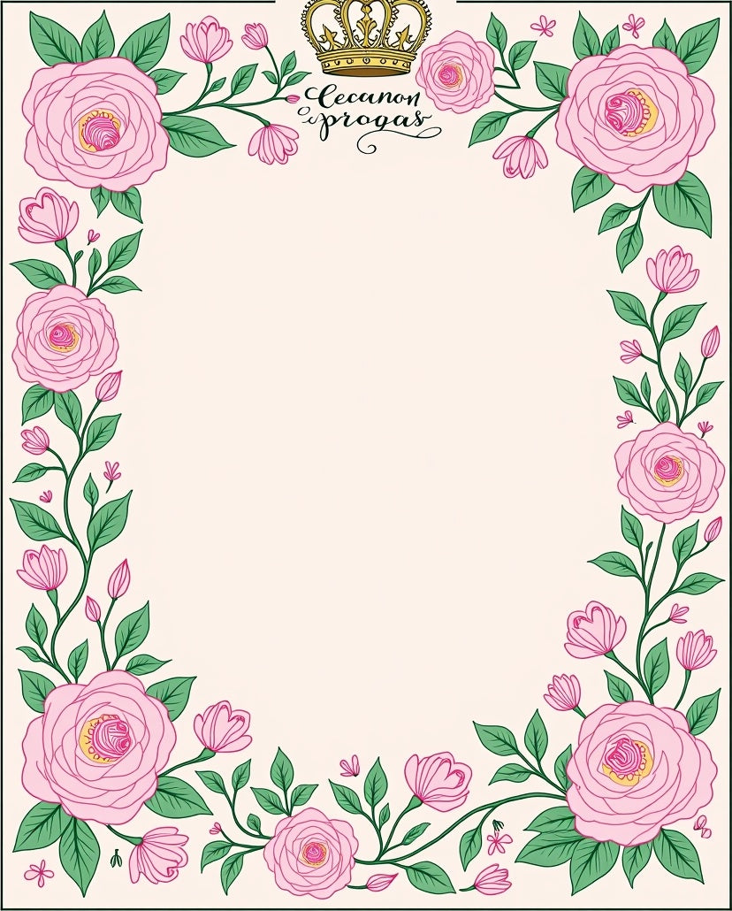 Pink Floral Crown Design Rug