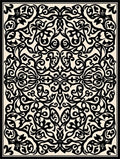 Intricate Black Cream Scroll Pattern Rug