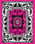 Bold Black Floral Pattern Rug