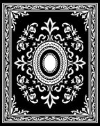 Classic Black White Floral Mandala Pattern Rug