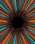 Orange Teal Burst Pattern Rug