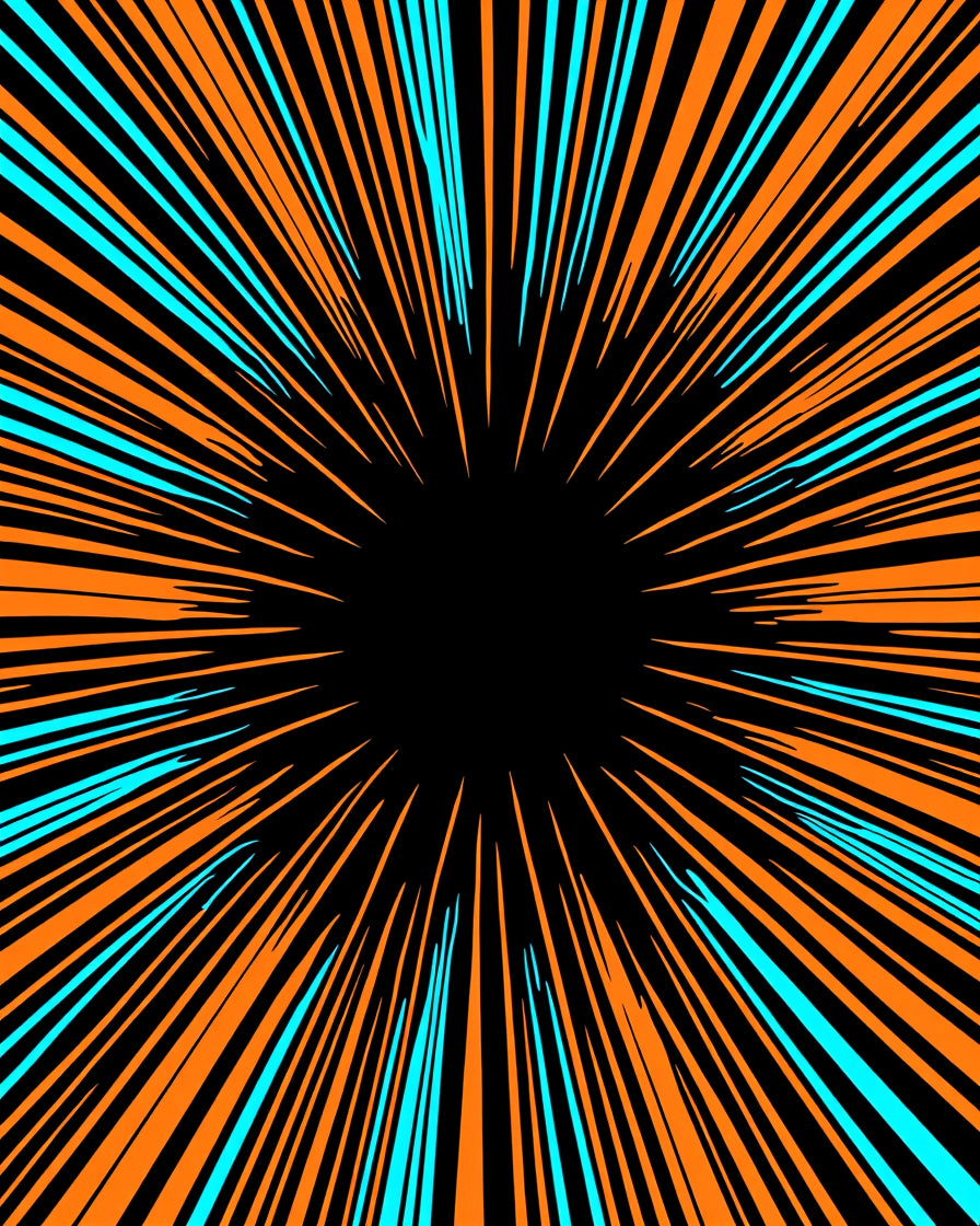 Orange Teal Burst Pattern Rug