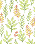 Botanical Leaf Patterned Repeating Design Rug