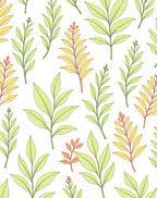 Botanical Leaf Patterned Repeating Design Rug