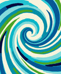 Swirling Blue Green Abstract Design Rug