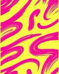 Vibrant Pink Brushstrokes Yellow Pattern Rug