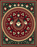 Whimsical Gnome Mandala Folk Art Rug