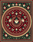 Whimsical Gnome Mandala Folk Art Rug