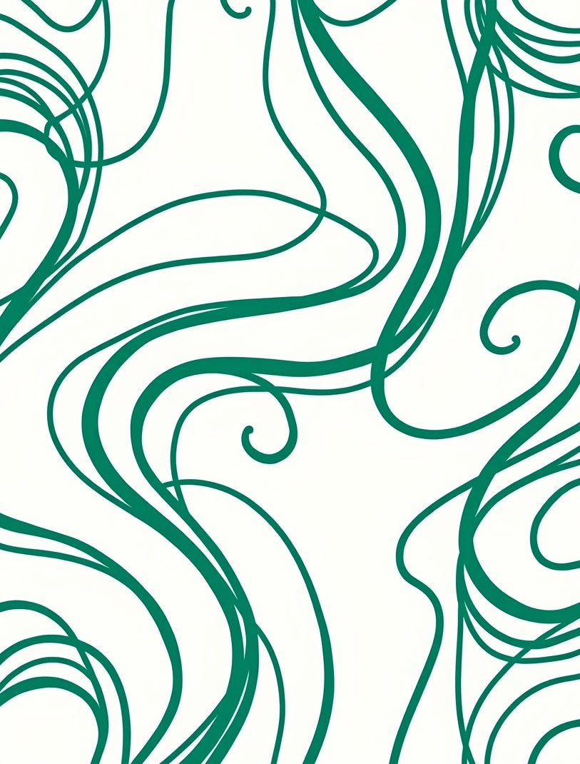 Emerald Swirl Abstract Modern Design Rug