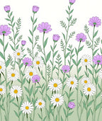 Delicate Floral Patterned Border Rug