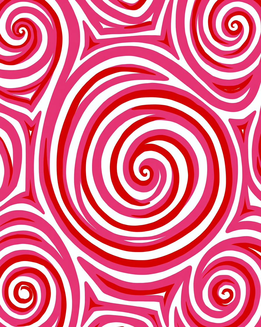Bold Pink Swirl Contemporary Rug