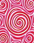 Bold Pink Swirl Contemporary Rug