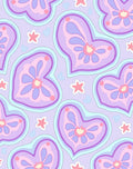 Pastel Heart Star Pattern Design Rug