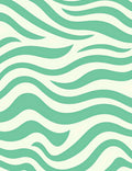 Abstract Teal White Wavy Stripes Rug