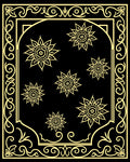 Golden Floral Sunburst Vintage Style Rug