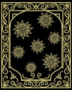 Golden Floral Sunburst Vintage Style Rug