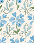 Art Nouveau Blue Floral Vines Rug
