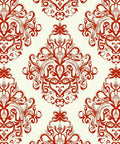 Red Ornate Flourish Pattern Rug