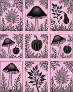 Botanical Mushroom Squash Print Rug
