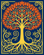 Vibrant Tree of Life Pattern Rug