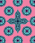Turquoise Blue Mandala Pattern Rug