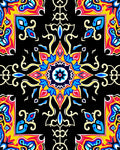 Colorful Radial Medallion Pattern Rug