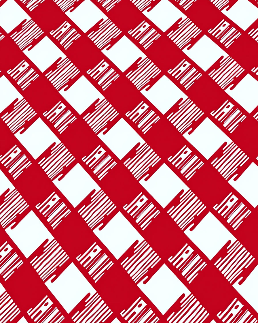 Bold Red White Diagonal Stripe Pattern Rug