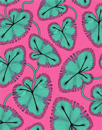Vibrant Teal Leaf Tropical Paradise Rug