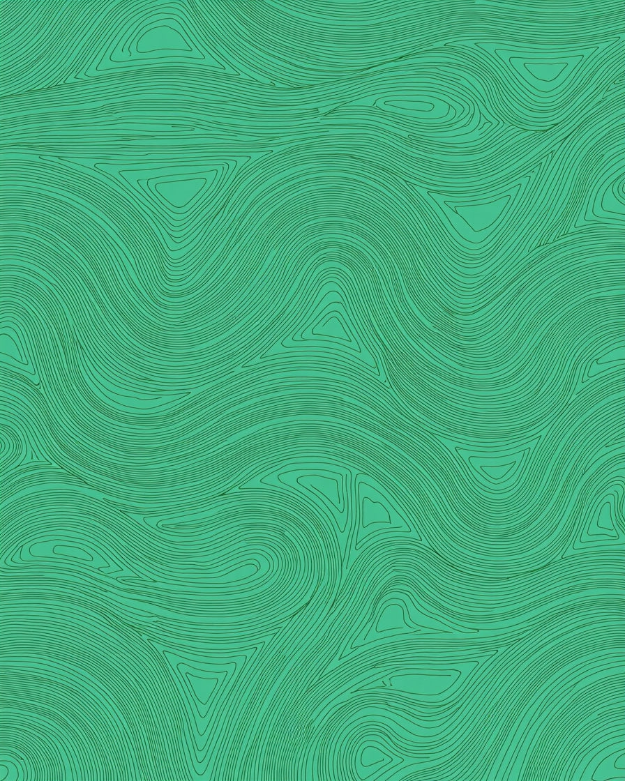 Abstract Contour Lines Green Design Rug