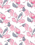 Abstract Floral Pink Grey Design Rug