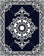 Ornate Floral Mirror Design Rug
