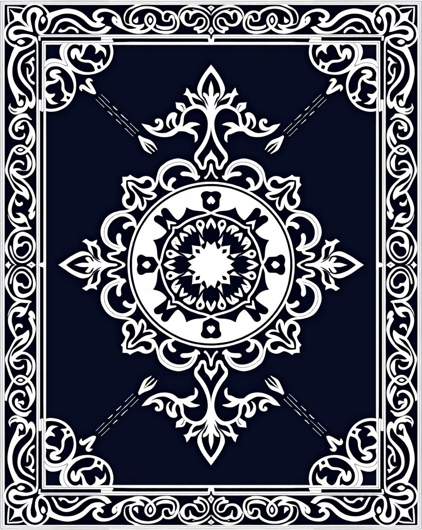 Ornate Floral Mirror Design Rug