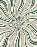 Radiating Swirl Pattern Striped Rug