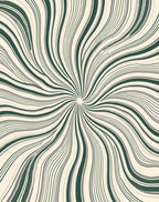 Radiating Swirl Pattern Striped Rug