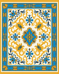Azure Yellow Floral Medallion Rug
