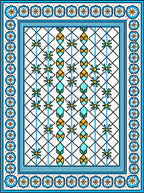 Geometric Floral Lattice Pattern Rug