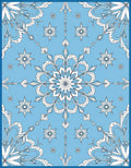 Sky Blue Ornate Floral Starburst Rug
