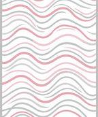 Delicate Pink Gray Wavy Stripes Rug