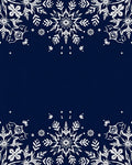 Dark Blue Snowflake Border Rug