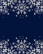 Dark Blue Snowflake Border Rug