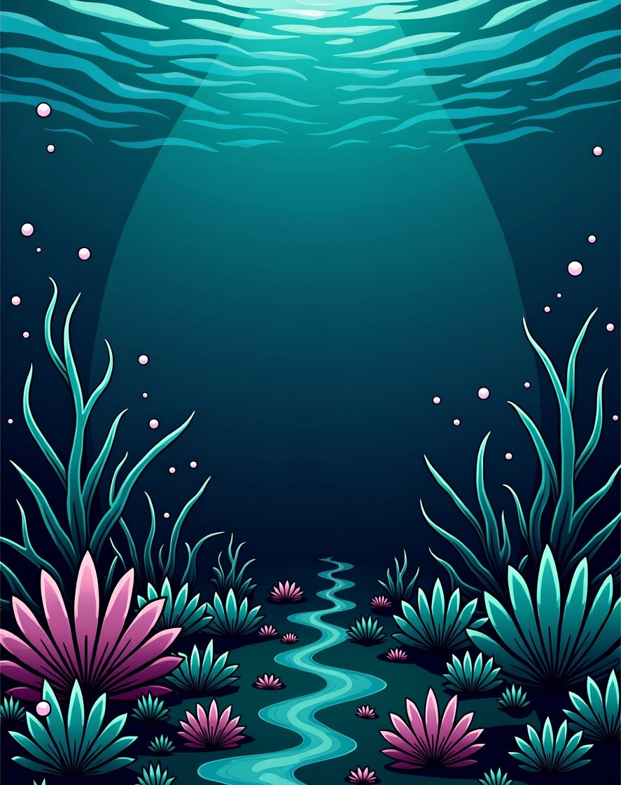 Oceanic River Fantasy Flora Design Rug