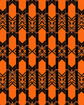 Geometric Black Orange Art Deco Pattern Rug