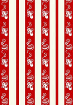 Striking Red Ivory Vertical Stripe Design Rug