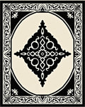 Abstract Black White Filigree Rug