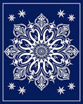 Intricate White Starburst Mandala Design Rug