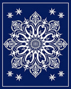 Intricate White Starburst Mandala Design Rug