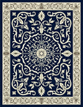 Elegant Ivory Floral Patterned Rug