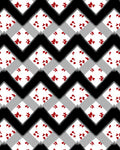 Bold Red Floral Chevron Pattern Rug