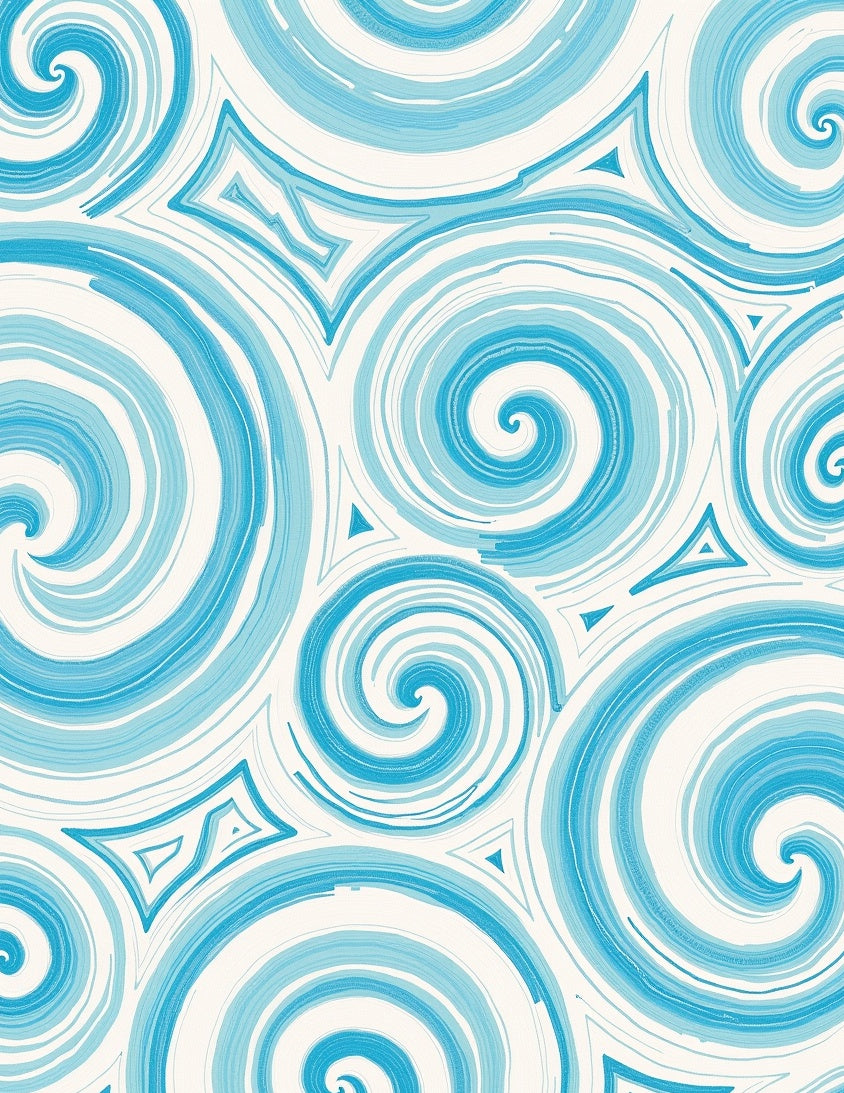 Oceanic Swirl Pattern Design Rug